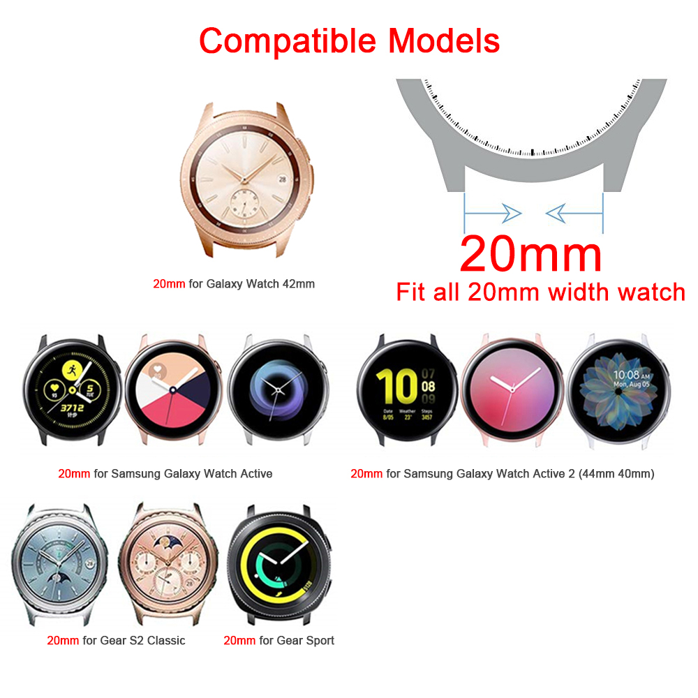 Dây đeo nylon Mayshow 20mm thay thế cho đồng hồ đeo tay Samsung Galaxy Watch Active 2 Gear S2