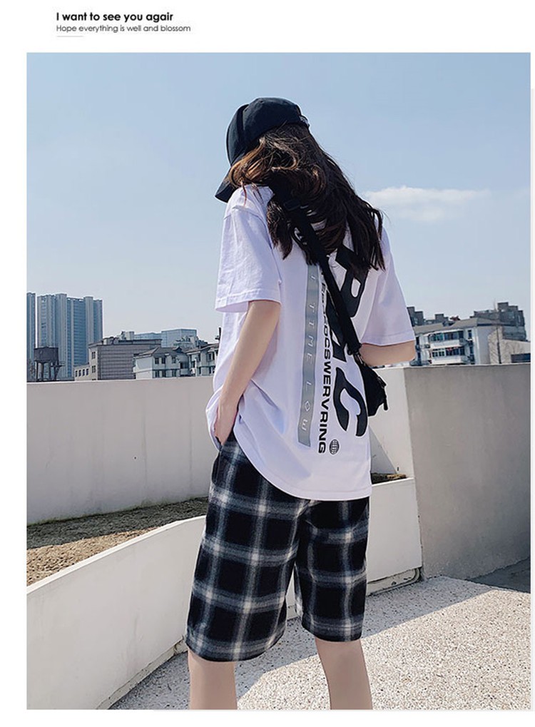 Quần Short Lưng Cao Ống Rộng Họa Tiết Sọc Caro Thời Trang Cho Nữ | BigBuy360 - bigbuy360.vn