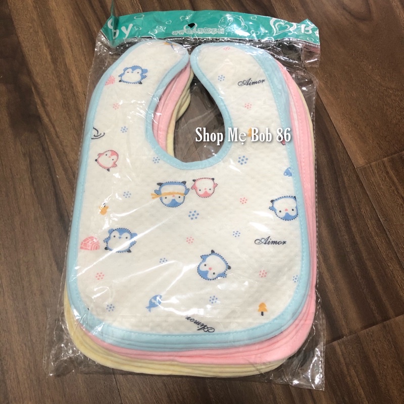 Yếm vuông chống thấm chất liệu cotton mềm mại - yếm dãi yếm ăn dặm cho bé trai bé gái [Shop mẹ Bob 86]