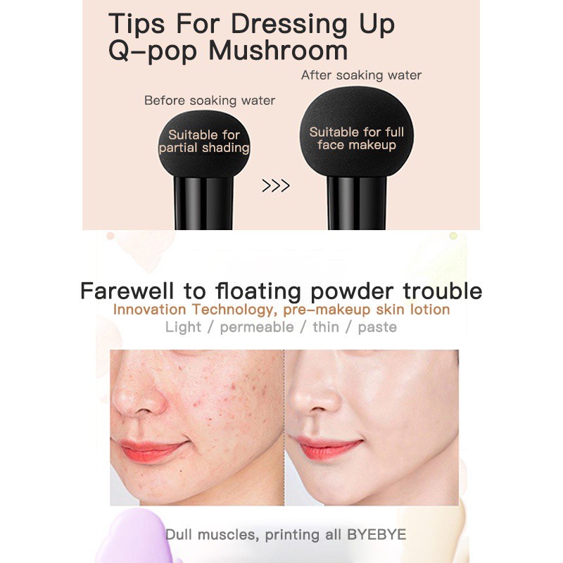 [Hàng mới về] Kem nền BB dạng lỏng dưỡng ẩm làm sáng da kèm cọ đầu nấm sử dụng tiện lợi | BigBuy360 - bigbuy360.vn