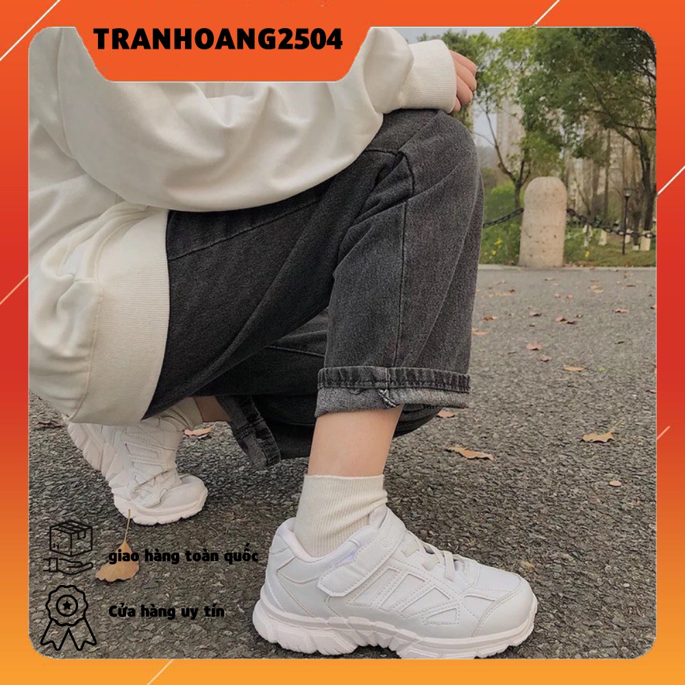 giày THỂ THAO TRẮNG DÂY DÁN TIỆN LỢI phong cách ulzzang