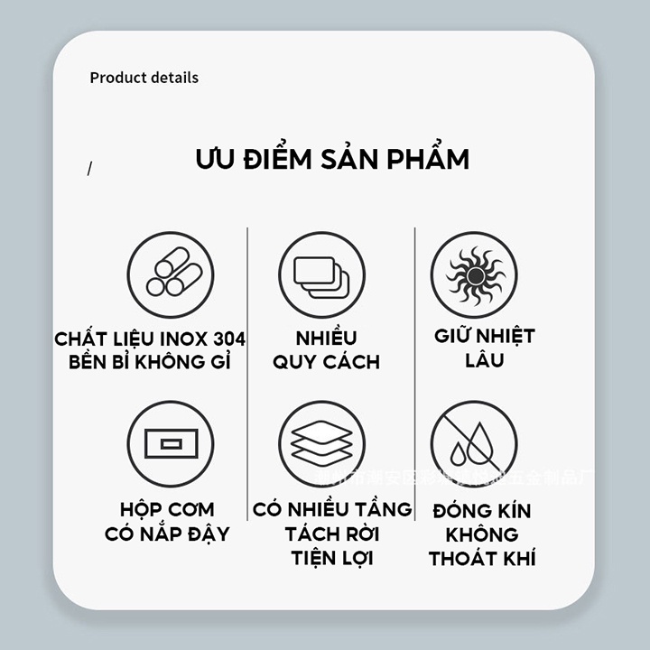 Hộp Cơm Trưa Giữ Nhiệt Ruột Inox 3 Tầng Dung Tích 2600ml CJ-102