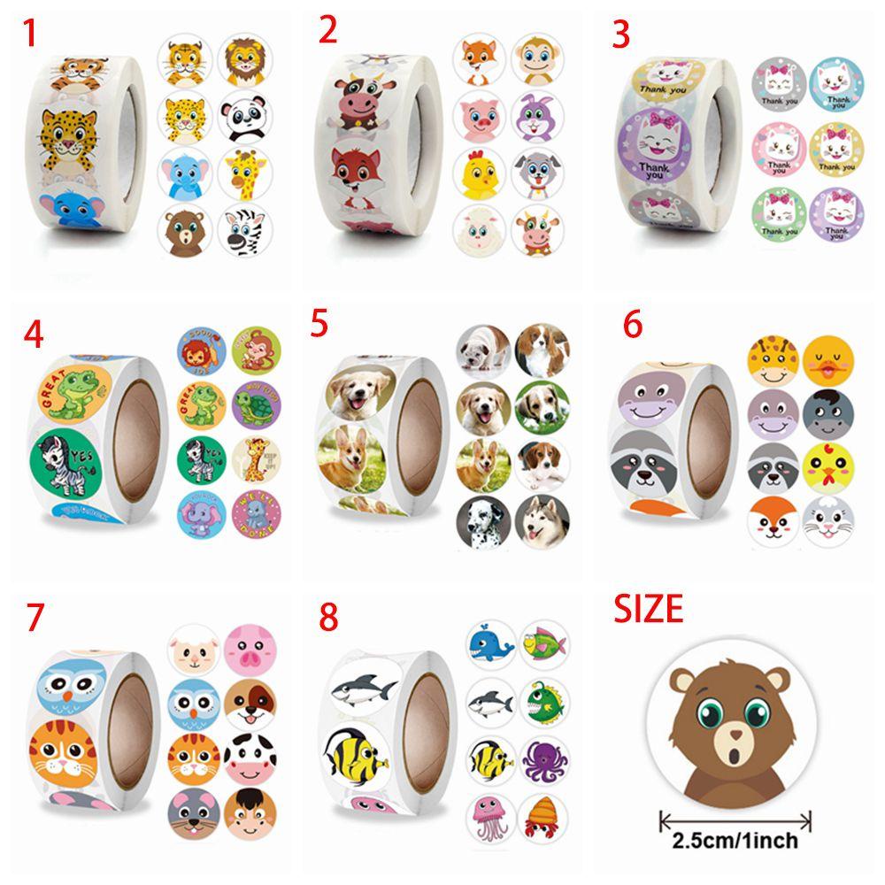 Cuộn 500 Nhãn Dán Dùng Làm Quà Tặng DIY Dễ Thương Cho Bé