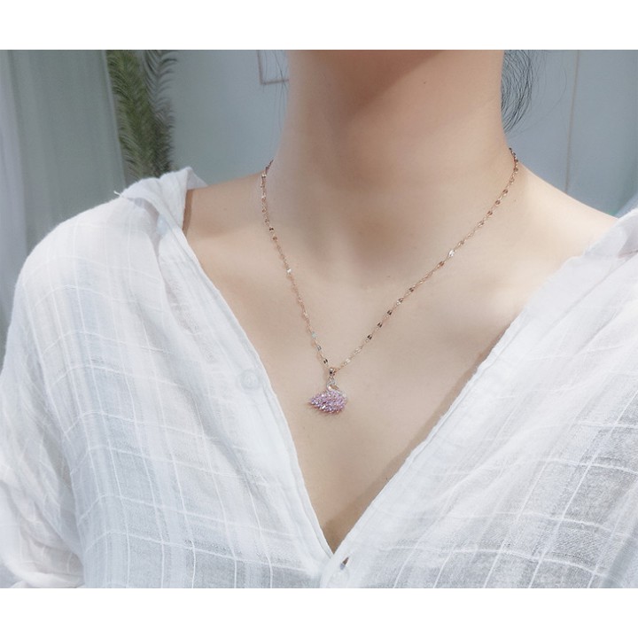 Dây chuyền nữ titan kiểu con thiên nga đính đá siêu đẹp, bền màu, chuẩn thời trang