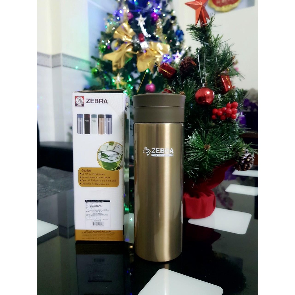 Bình giữ nhiệt inox 304 ZEBRA 450ml -112915 có lọc trà - SX tại Thái Lan