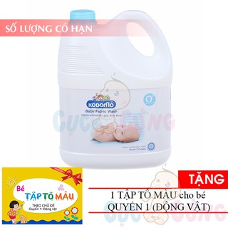 Nước giặt tẩy KoDoMo 3000ml - Thái Lan (Xanh/Hồng) TẶNG 1 quyển tô màu (động vật)