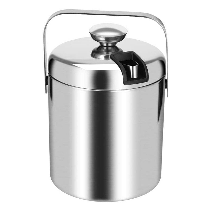 Stainless Steel Ice Square Container Double Walled 1.3L with Lid