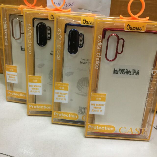 Ốp silicon dẻo trong suốt viền mầu chính hãng Vu case cho Samsung Note 10/ Note 10 pro
