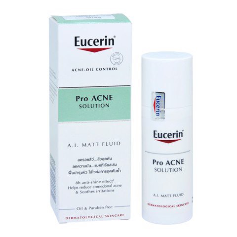 Eucerin Kem dưỡng ẩm, kiểm soát nhờn suốt 8h ProAcne A.I Matt Fuild 50ml