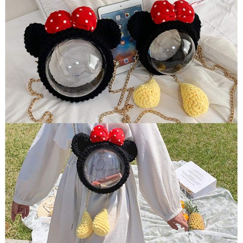 (CÓ SẴN) Túi mickey tự đan