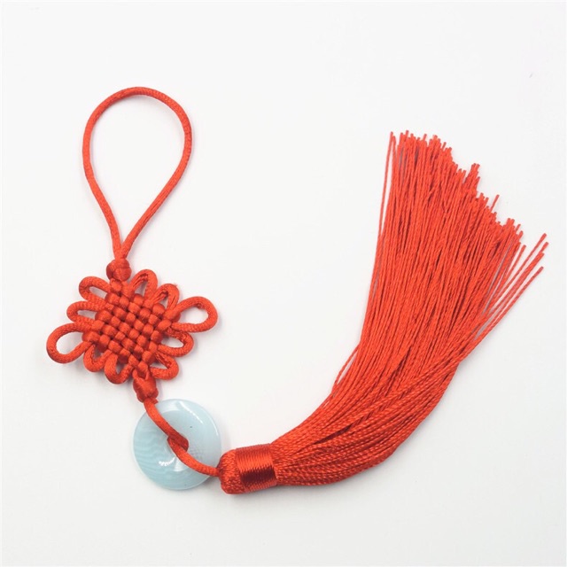 Móc treo tua rua đồng tâm kết đá cổ trang Dây treo ngọc bội trang trí đủ màu