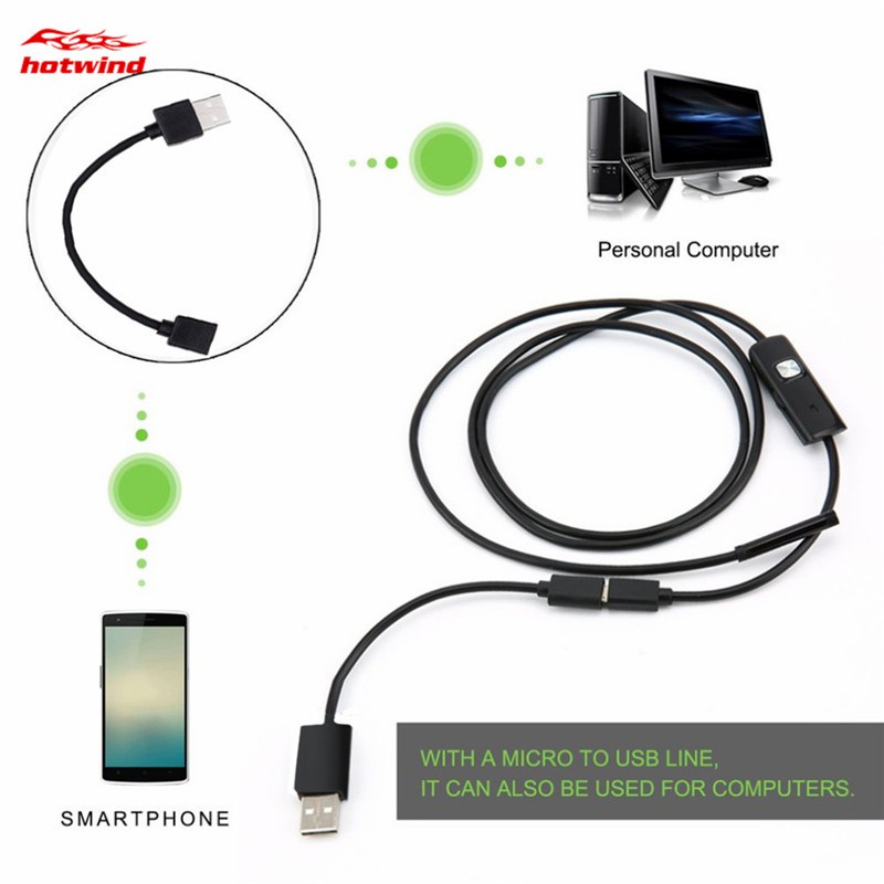 Bộ dây camera dùng để soi không thấm nước 5,5mm 30W có 6 đèn LED 1/1.5/2 3.5/5M | BigBuy360 - bigbuy360.vn