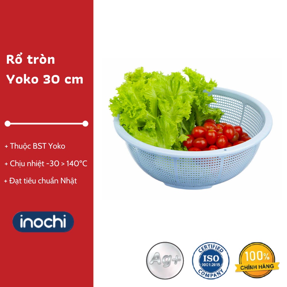 Rổ tròn Yoko Inochi 30 cm - Thoát nước nhanh chống, dễ dàng vệ sinh, Chất liệu bền dẻo, Chất lượng Nhật Bản