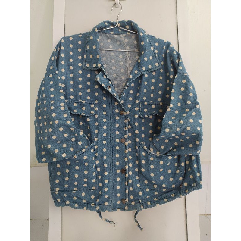 Áo khoác jean chấm bi < 60kg