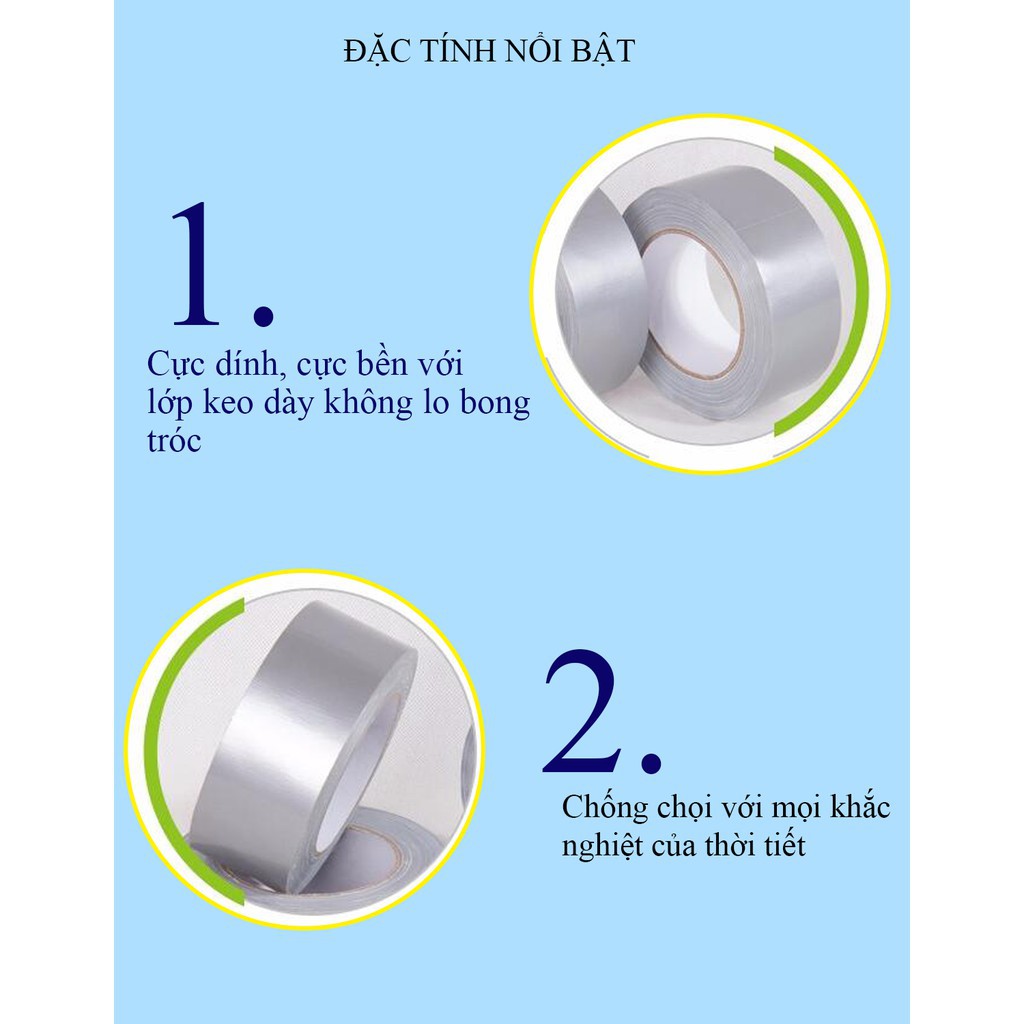 Băng keo siêu dính chống thấm và chịu nhiệt - Dán cho tường, trần nhà, mái tôn, ống nước, bể nước, xô chậu, phao bơi…