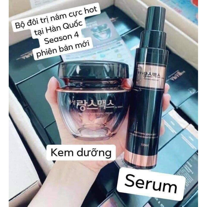 Hàng Chính Hãng Combo Kem và Serum Dưỡng Da Mờ Nám Trắng Da Dongsung - mẫu mới