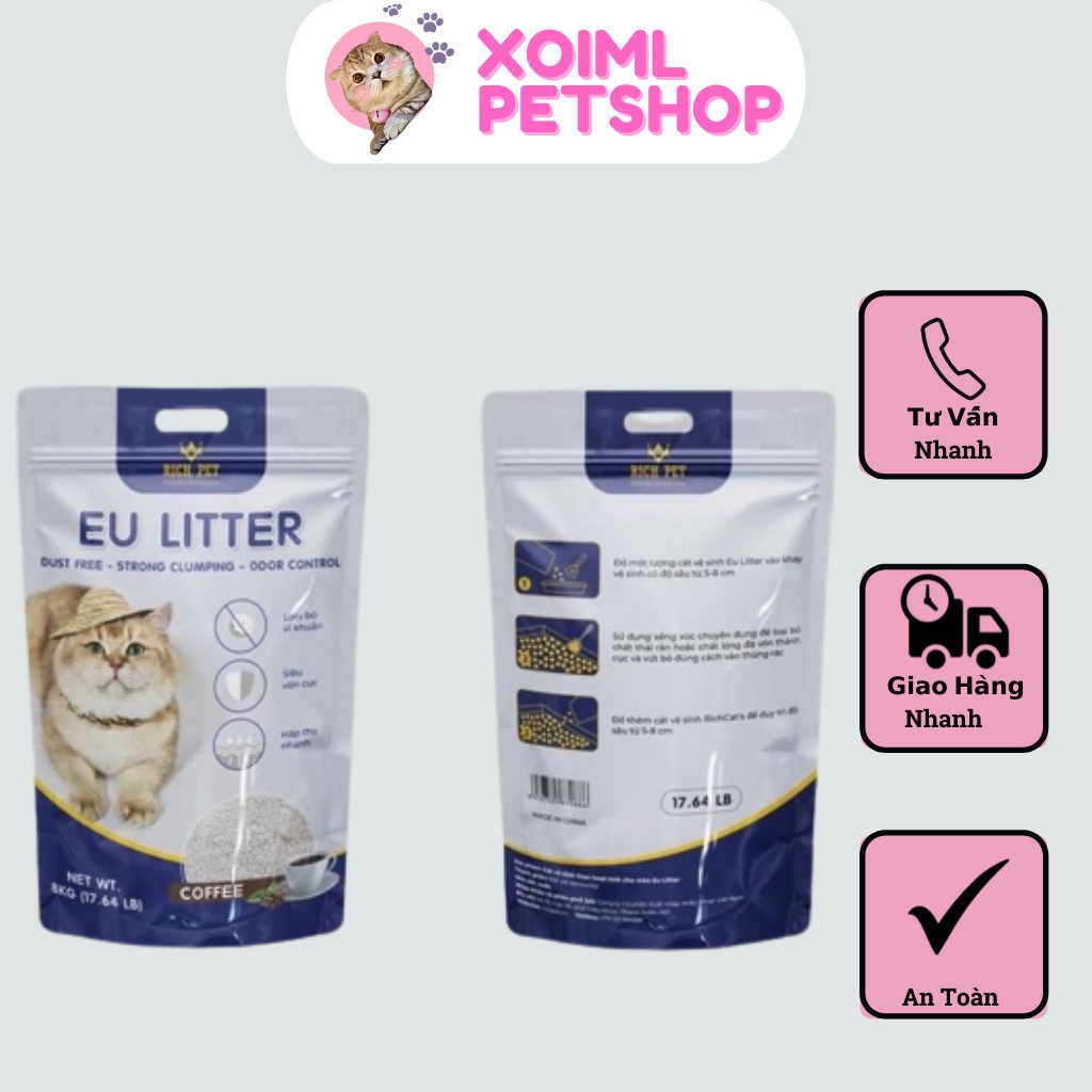 Cát Đất Sét Cho Mèo EU - Cát EU Litter Cho Mèo