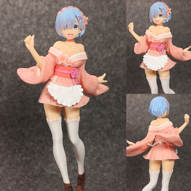 Mô Hình Nhân Vật Re: Life In A Different World From Zero Sakura Mặc Kimono Hồng 23cm Bằng PVC