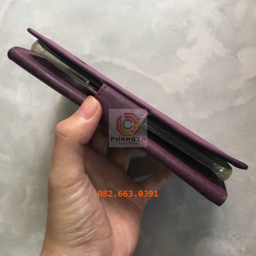 Bao da Samsung S7 Edge chất da tím đen cao cấp, có ngăn đựng thẻ tiện lợi, siêu bảo vệ máy | BigBuy360 - bigbuy360.vn
