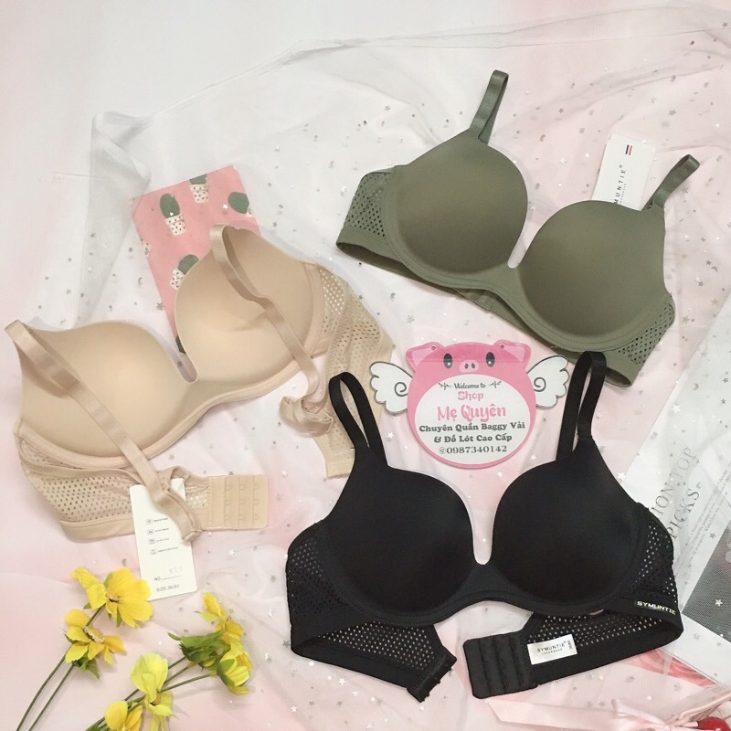 Áo lót nữ su non dây phối lưới hiện đại, quả trơn không gọng nâng ngực nhẹ nhàng