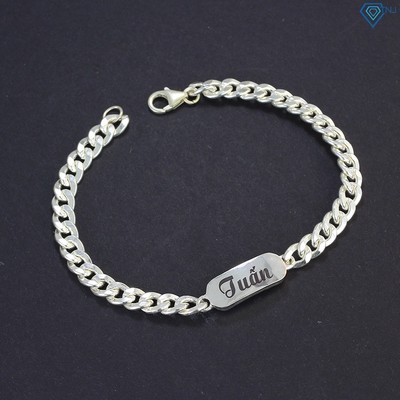 Lắc tay bạc nam mắt xích khắc tên LTA0054 - Trang sức TNJ