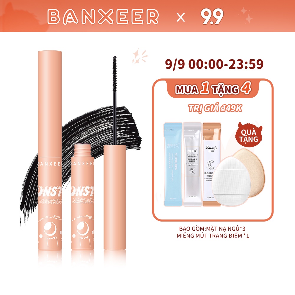 Mascara BANXEER giúp chuốt lông mi dài cong và đều kích thước đầu cọ 3mm 21g