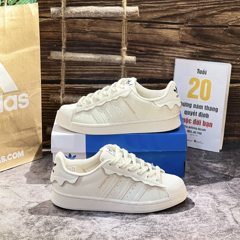 Giày Sneaker Add Super Star Trắng Sò 2.0 Cực Đẹp Fullbox, Giày thể thao nam nữ sò bản mới đẹp