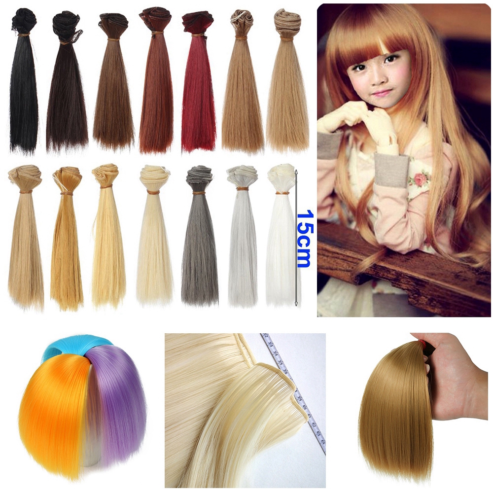 DIAOCHANO 1PC 14 colors High Quality High-temperature Wire 15cm Synthetic Fiber Wig Hair