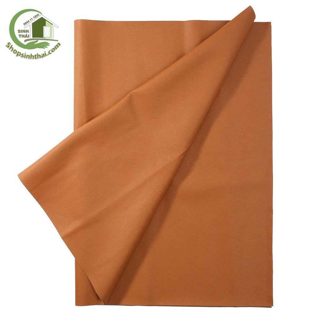 Vải da simili PVC - vải PU giả da màu nâu da bò khổ 1,4m