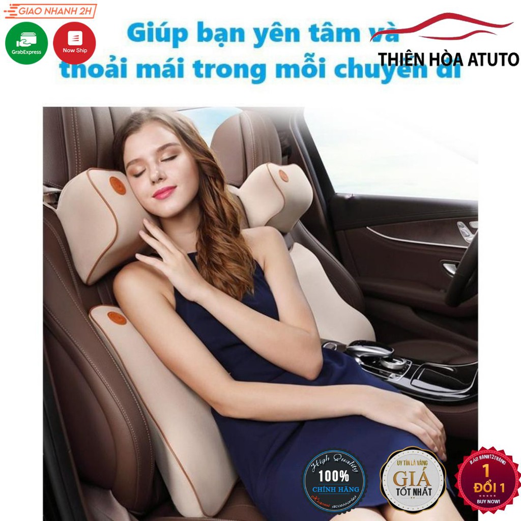 Gối tựa đầu, tựa lưng ⚡️HÀNG CAO CẤP⚡️ ô tô, chất liệu cao su non cực êm! bảo vệ cột sống chống mỏi lưng khi ngồi