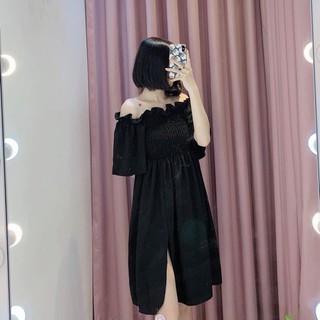 Đầm Maxi Trễ Vai Xẻ Đùi