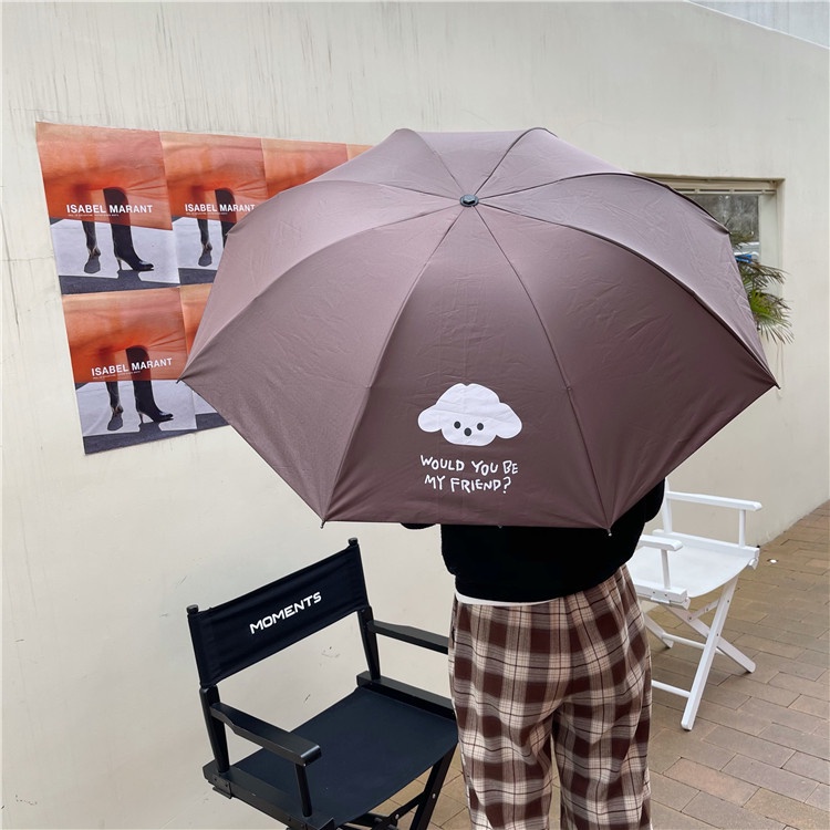 Ô gấp gọn phủ lớp chống tia UV, dù che nắng, che mưa ngoài trời cầm tay cao cấp A226 Warm&amp;Cute