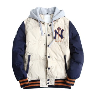 ÁO PHAO MLB NY UNISEX NAM NỮ MÀU HỒNG CÓ MŨ