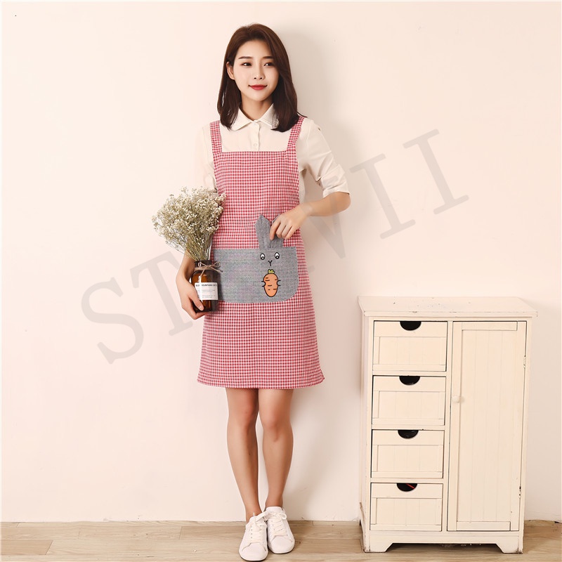 Tạp Dề Bằng Vải cotton Họa Tiết Hoạt Hình Dễ Thương Bắt Mắt