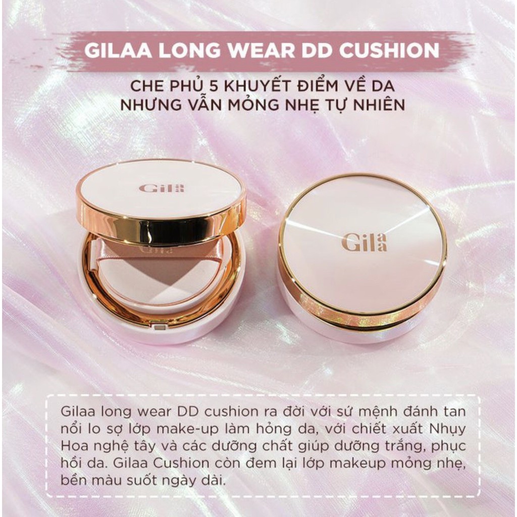 [TẶNG MẶT NẠ NHAU THAI CỪU] Phấn nước Gilaa Long Wear DD Cushion