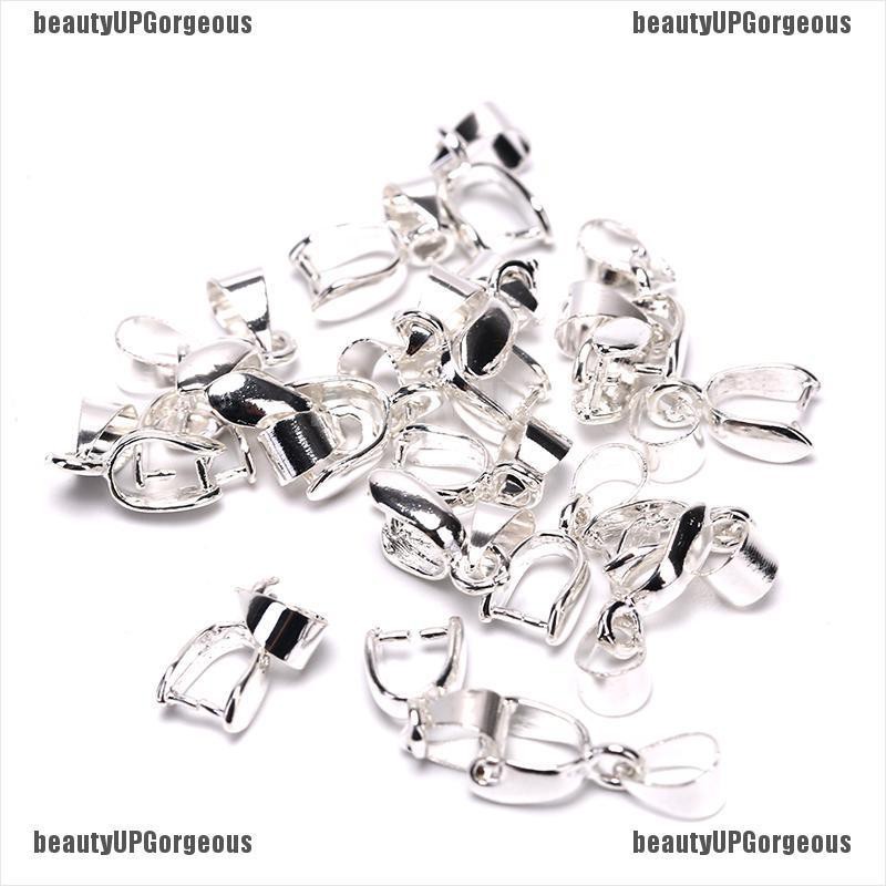 Set 20 kẹp nối mặt dây chuyền bằng đồng màu bạc/vàng