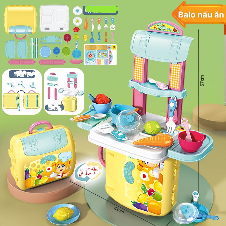 BALO ĐỒ CHƠI  NHẬP VAI 2 IN 1 ( ĐỒ CHƠI BÁC SĨ, NẤU ĂN, KỸ SƯ, TRANG ĐIỂM) CHO BÉ.