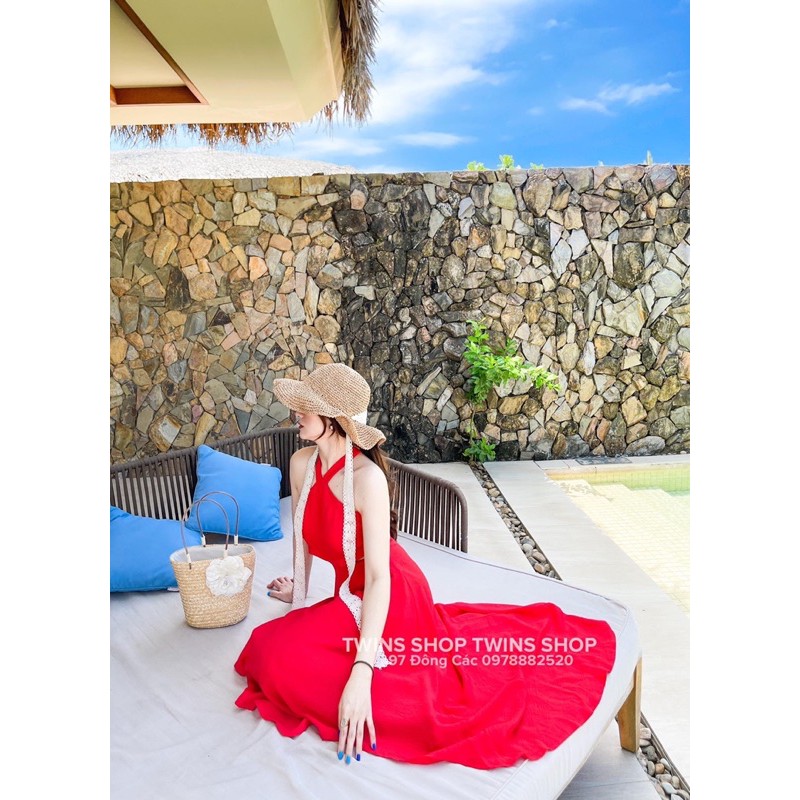 Váy maxi yếm dây lưng 1280