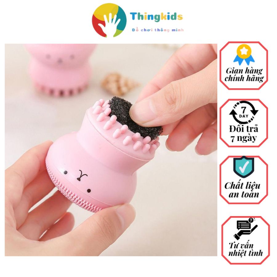 Cọ Rửa Mặt Bằng Silicon Hình Bạch Tuộc Nhỏ Gọn Tiện Dụng - Thingkids