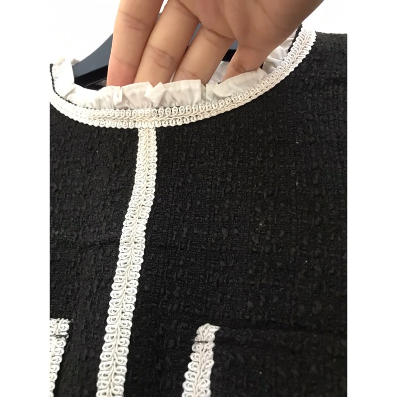 Pass váy vải tweed