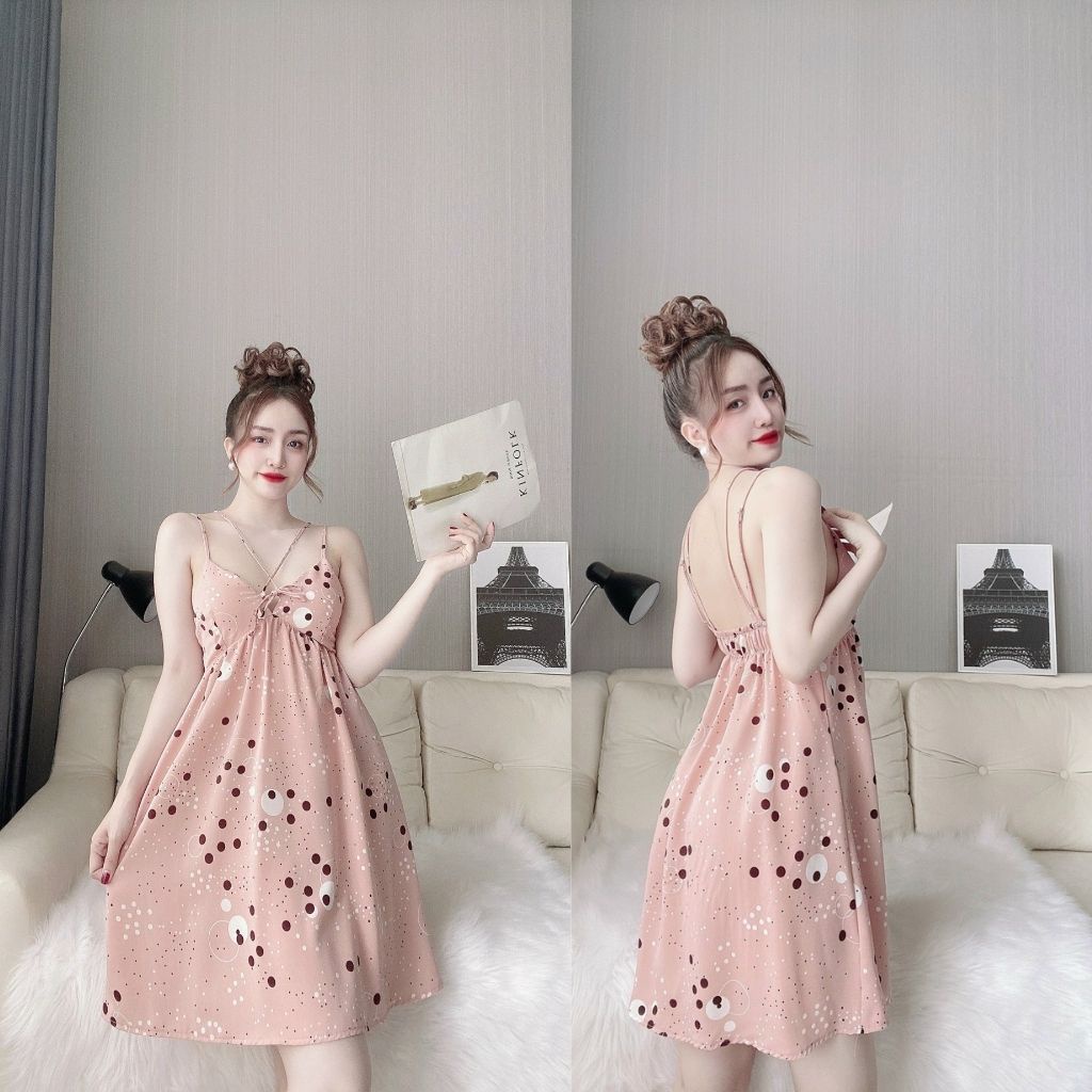 Váy ngủ sexy ❣️FREE SHIP❣️ Đầm ngủ sexy lụa Latin Chất Siêu Mát Dáng Siêu Xinh &lt;65KG