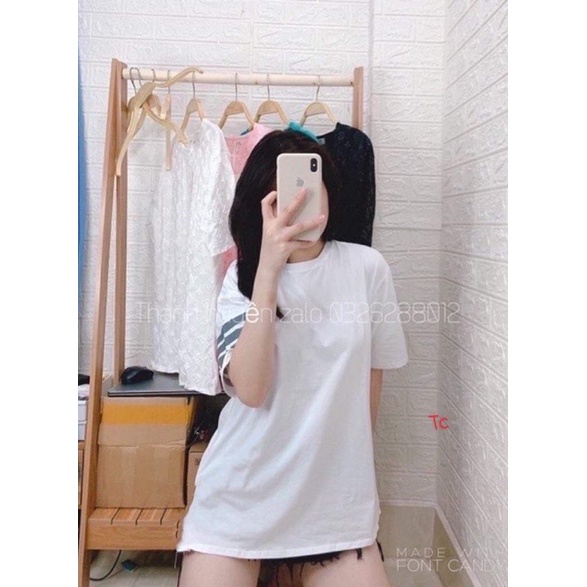 Áo thun cổ tròn tay lỡ vạch tay xẻ gấu TC12