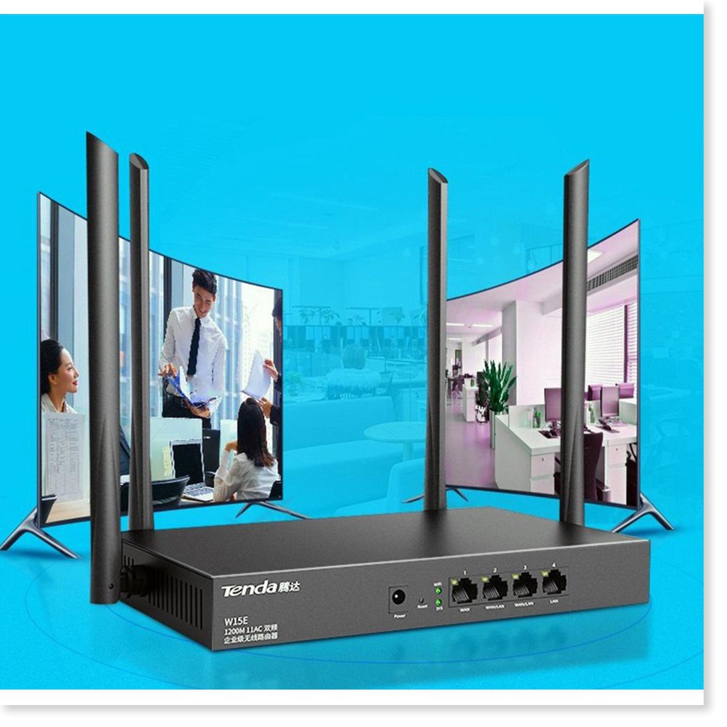 ⚡ Xả kho sập sàn ⚡ Bộ Phát WIFI Tenda W15e Ac1200mps Mạng Doanh Nghiệp 50 User cực mạnh ⚡ bảo hành uy tín