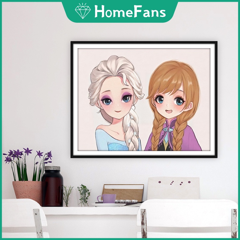 DISNEY Bộ Tranh Đính Đá 5D Tự Làm Hình Công Chúa Và Hoàng Tử 50x40cm/40x30cm Trang Trí Nhà Cửa