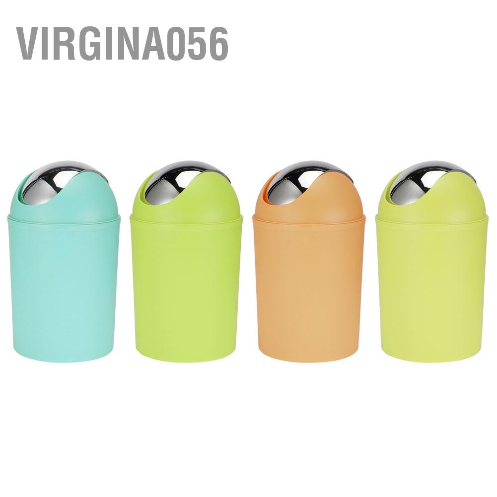 Virgina056 Mini Flip Nắp Nhà Phòng khách ngủ Máy tính để bàn Đầu giường Thùng rác nhựa