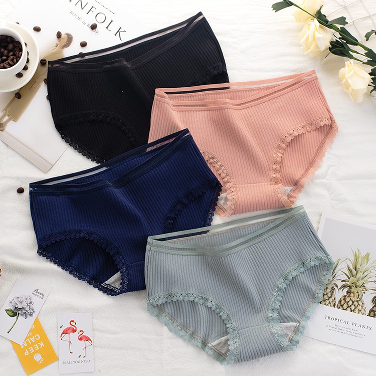 Quần lót nữ cotton tăm thun lạnh dễ thương sexxy gợi cảm (10 màu)7 | BigBuy360 - bigbuy360.vn