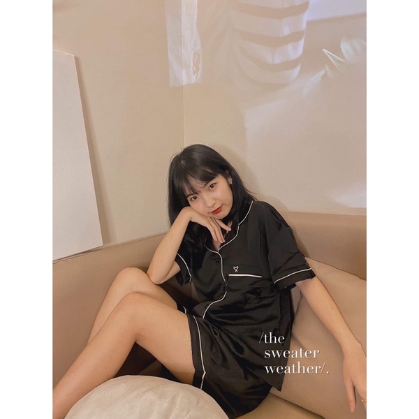 [Mã SKAMCLU7 giảm 10% tối đa 50K đơn 0Đ] SET ĐỒ NGỦ PIJAMA lụa thêu tim, pijama lụa ( Ảnh thật ) | BigBuy360 - bigbuy360.vn