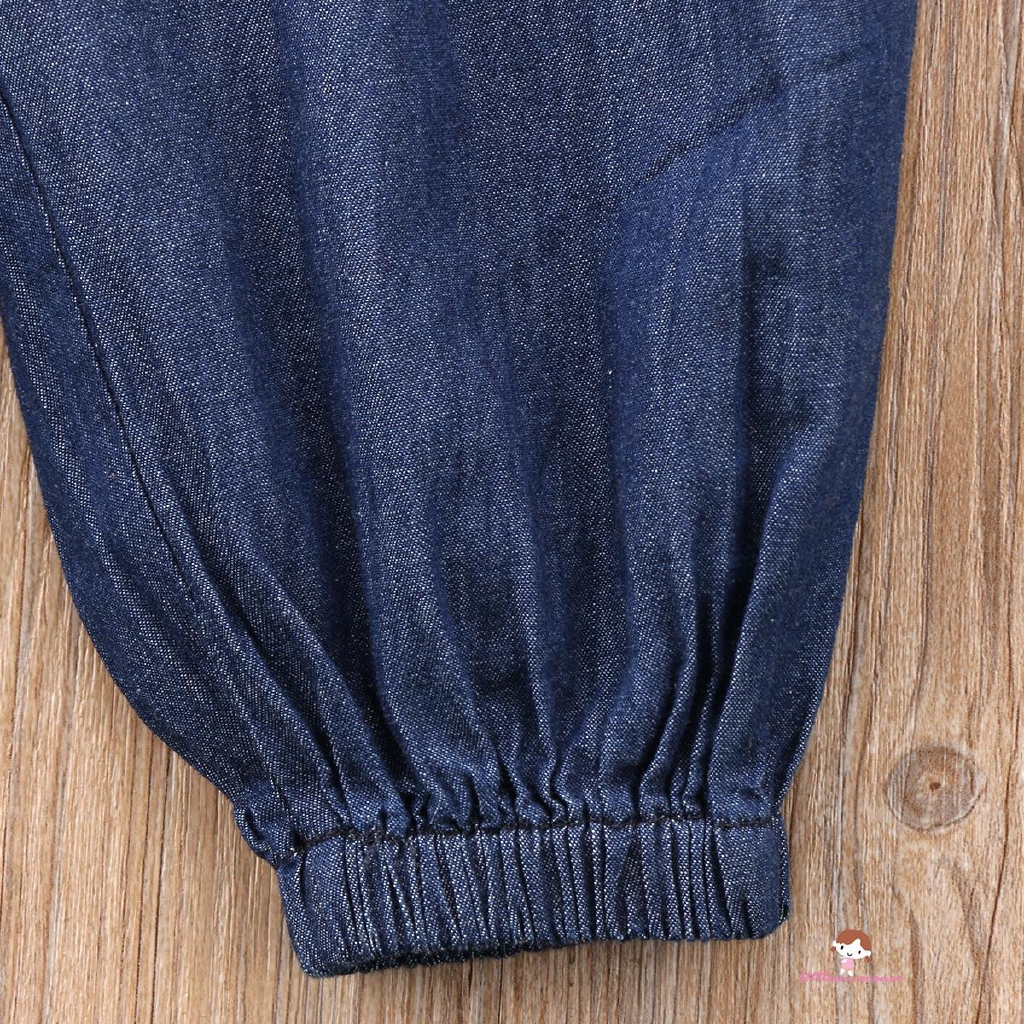 Bộ áo liền quần dài denim cho bé gái từ 1-6 tuổi