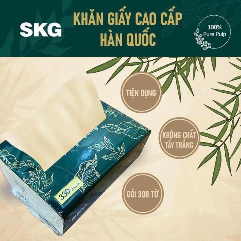Giấy ăn gấu trúc trà xanh hàn quốc thùng 30 gói, Giấy ăn cao cấp SKG Siêu dai