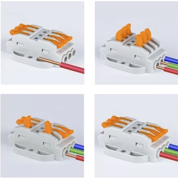 Cút Nối Dây Điện nhanh thông minh có lỗ gắn cố định 6P 6 cổng vào 6 cổng ra LT223-6